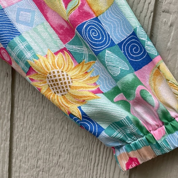 Vintage KORET Francisca Windbreaker Jacket Womens XL Floral Full‎ zip Colorful - Picture 11 of 16